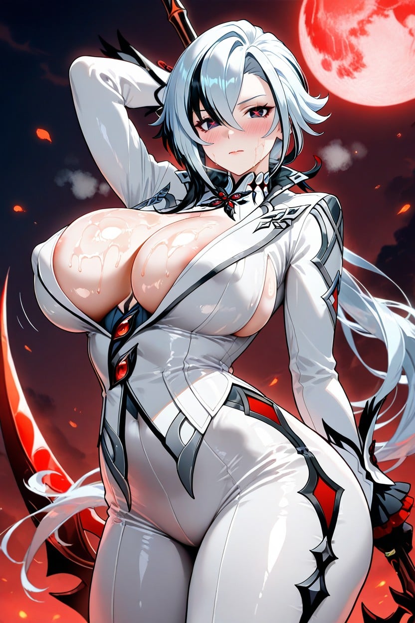 Swings A Scythe, Original Suit, Curvy Body Hentai AI Porn