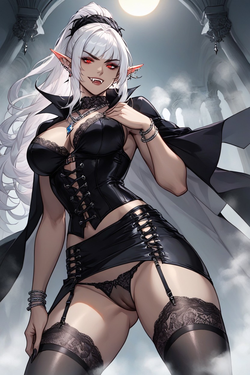 Silver Colored Hair, Pointed-toe Stiletto Mules, Orejas De Elfo Porno IA