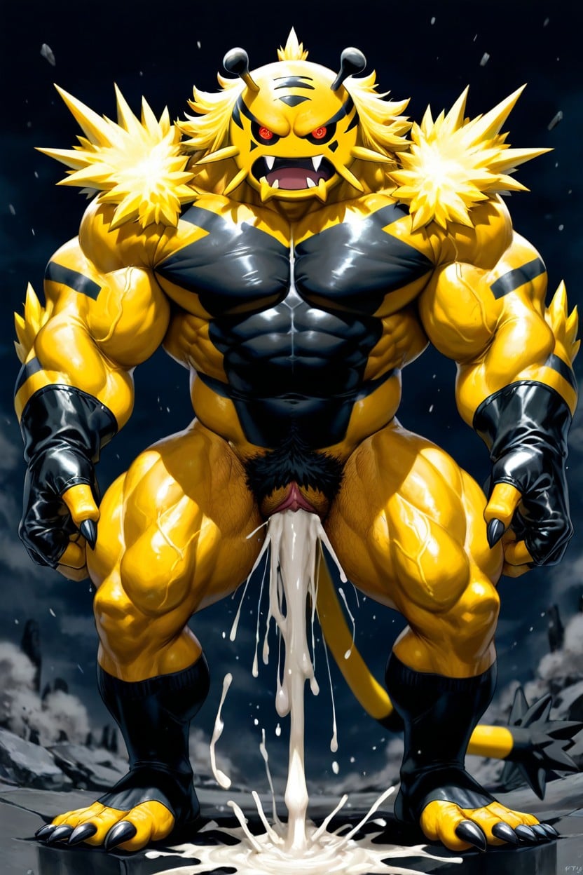Pokémon Creatures, Electivire From Pokemon, Muscles Surdimensionnés Porno IA Gay