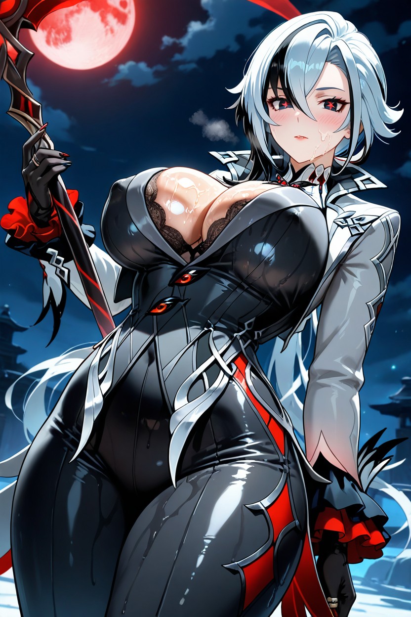 Blue Hair, Model, Back Arching Hentai AI Porn