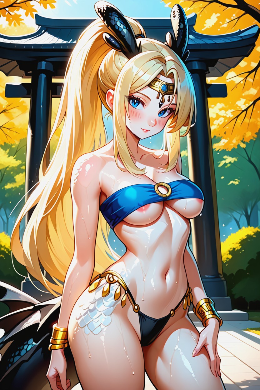 Transparent Thong, Medium Breast, Blue Eyes Furry AI Porn