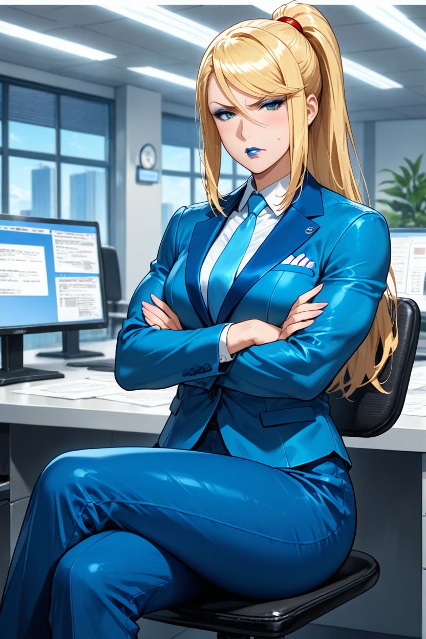Muscular Woman, Muscular, Blonde Hair AI Porn