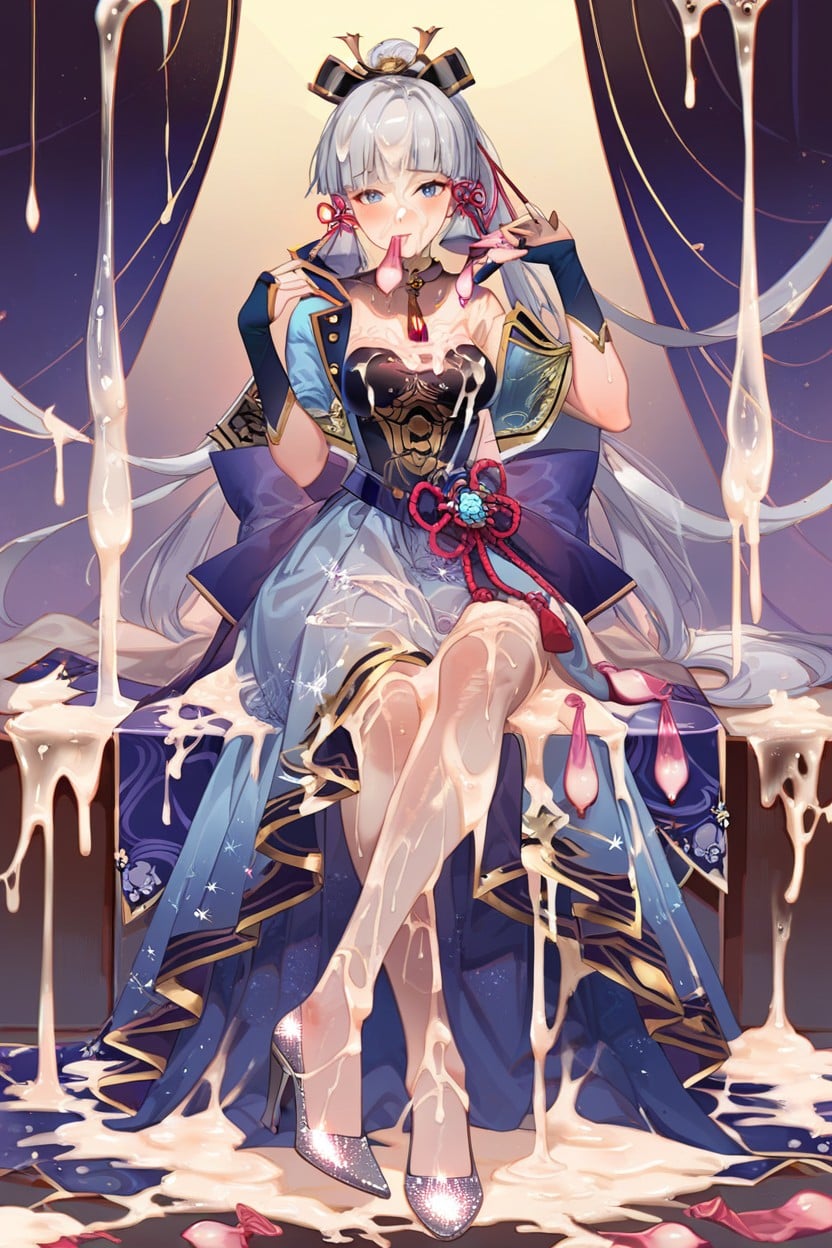 Wearing Condom, Cum Everywhere, Medium Ass Hentai AI Porn