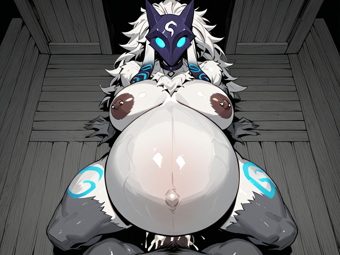 Mask, Thick Female, Oiled Skin Furry AI Porn