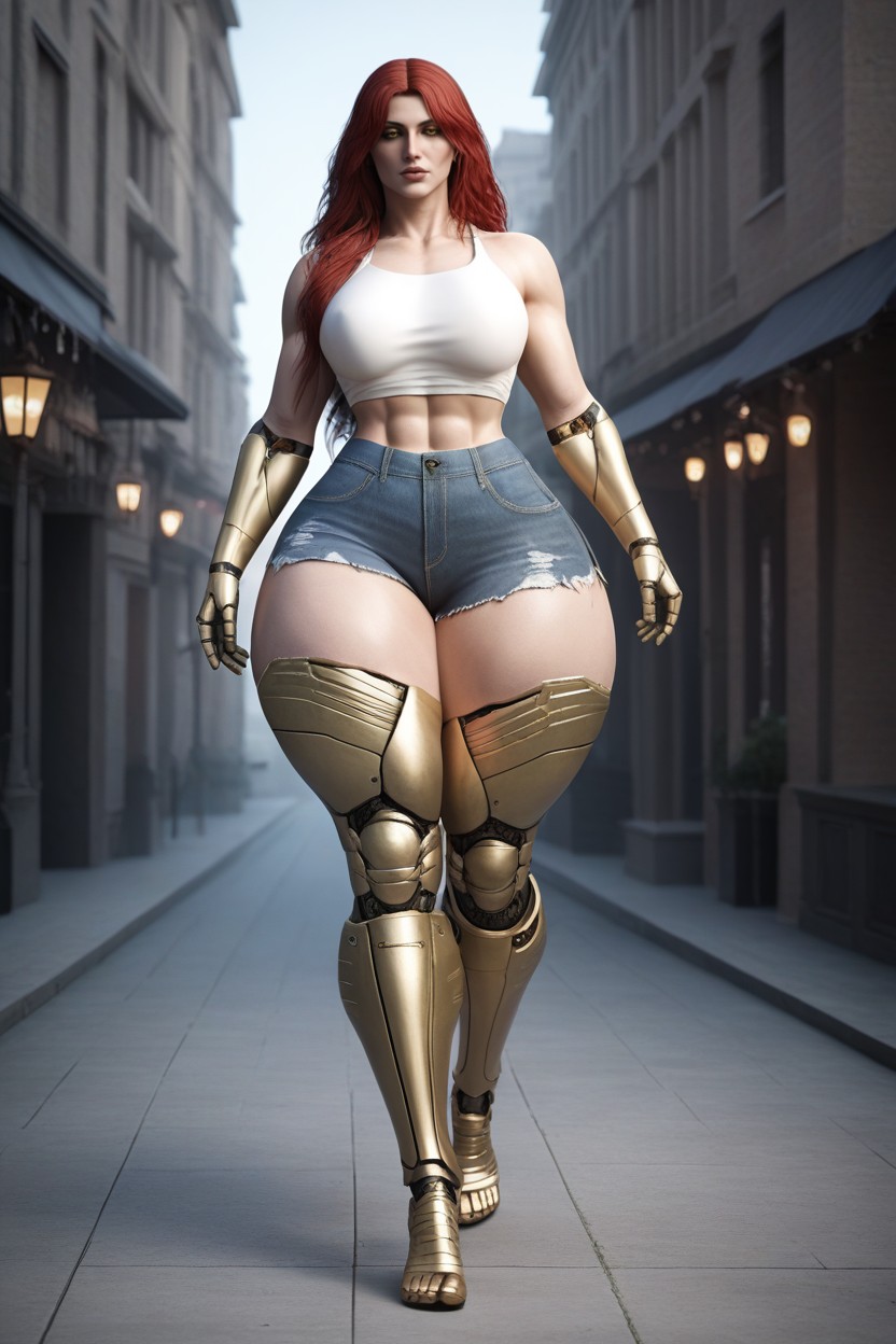 ' Height Malenia, No Lipstick, Extreme Massive Thick Round Lips AI Porn