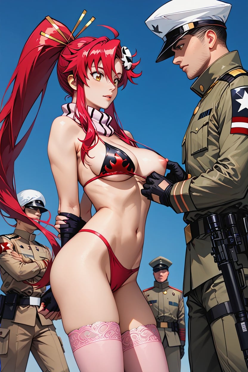 Yoko Littner From Gurren Lagann, Leg, Perfectly Perky Breasts Hentai AI Porn