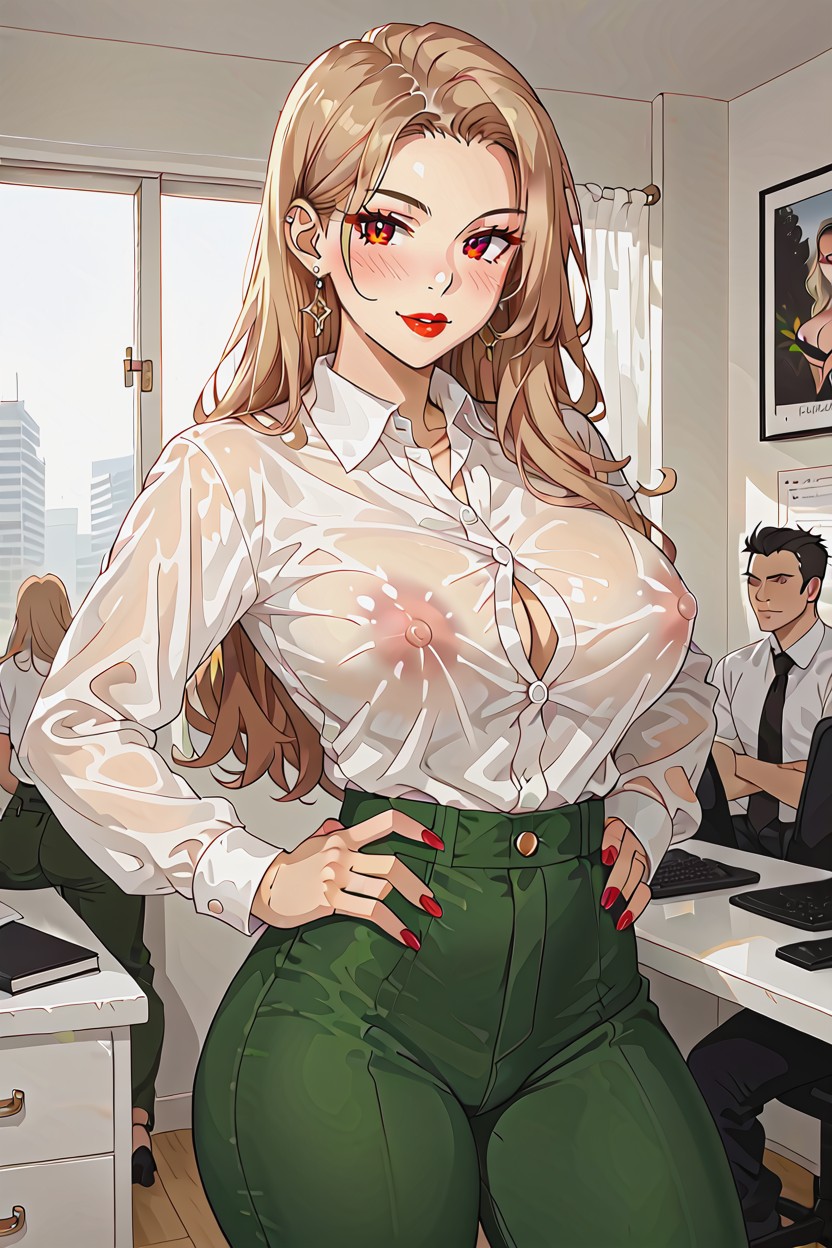 Big Breasts Outlined In Silk Shirt Creating Tent, De Pie, 25+ Porno IA