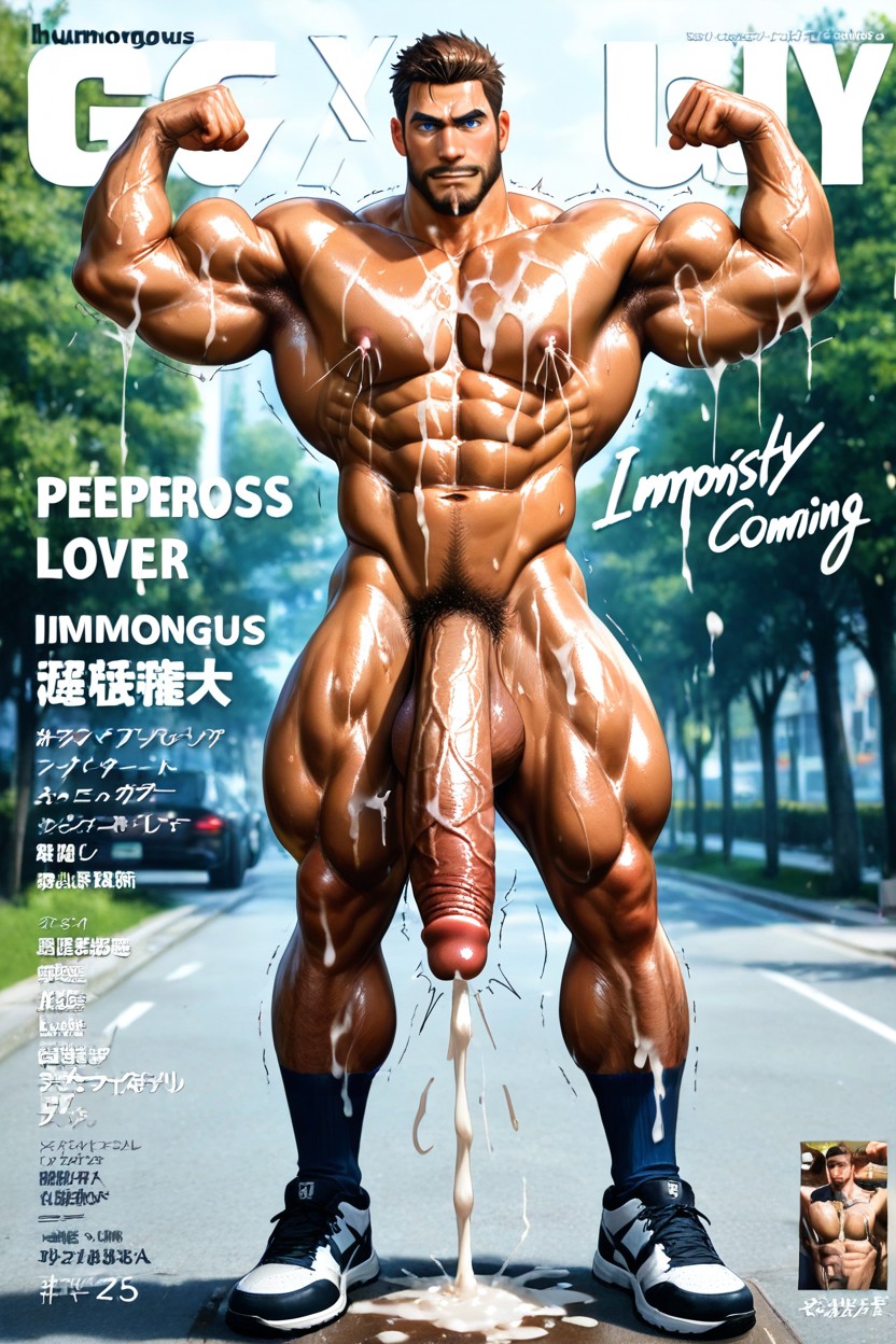 Handsome Male, Shoes, Cum On Arms AI Gay Porn