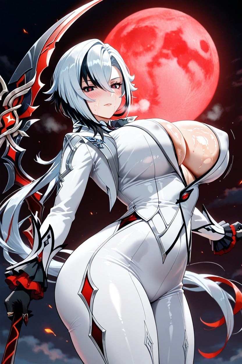 Large Round Ass, Stunning Woman, Heavy Breathing Hentai AI Porn
