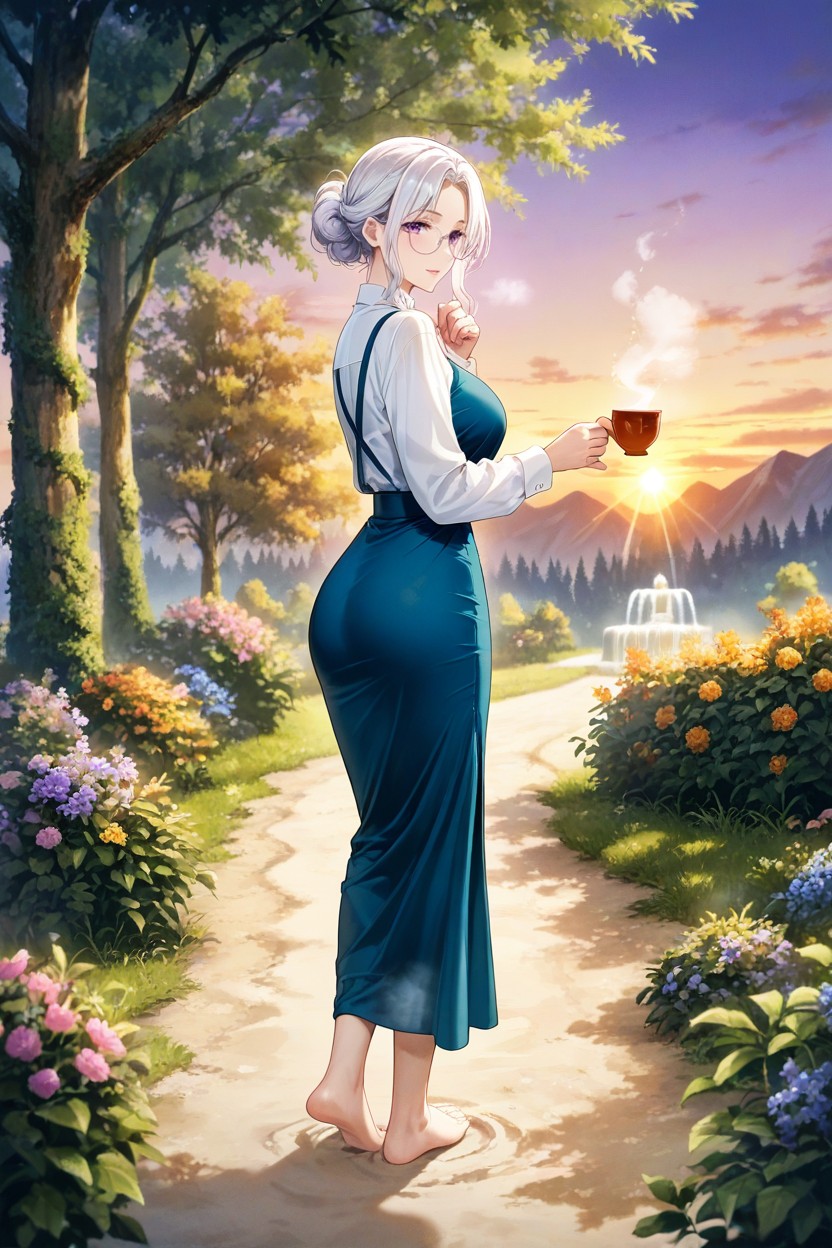 Sunny, Medium Breasts, Purple Eyes Hentai IA