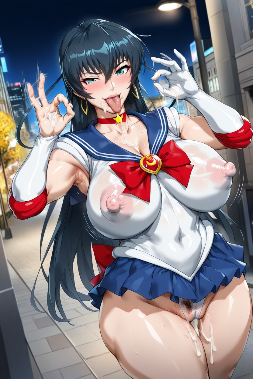 Kunaboto Style, Choker, Licking Finger Herself Hentai AI Porn
