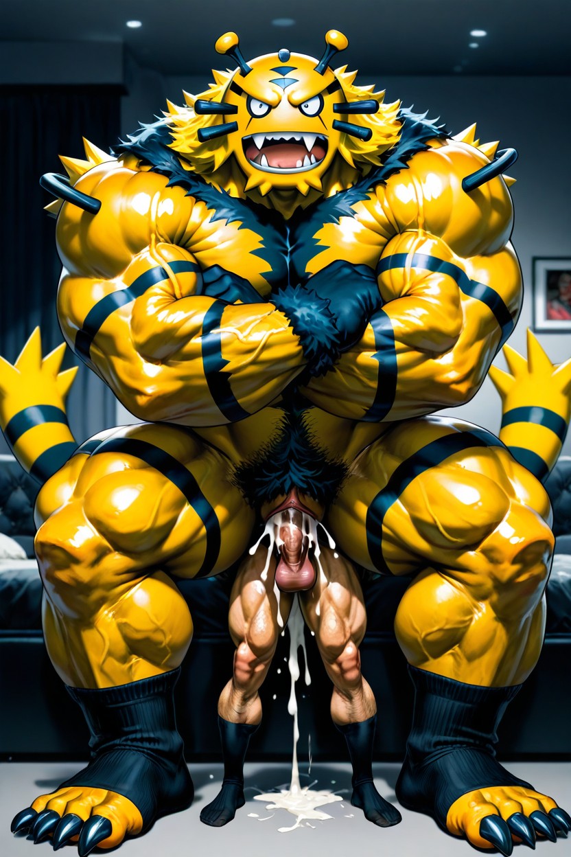 Giant Electivire Fucking Daddy Transman, Bouche Bée, Gémissements Porno IA Gay