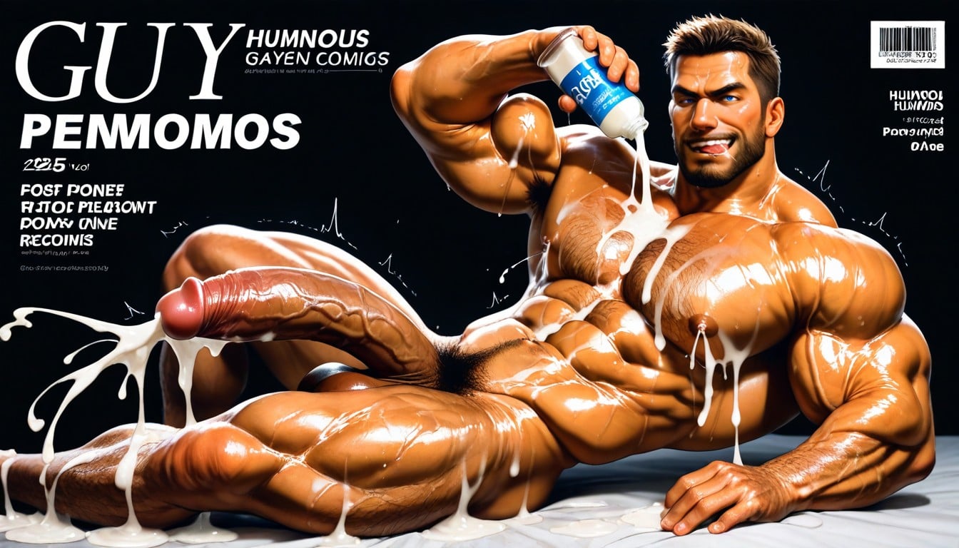 Ejaculating Semen In Air, Cum On Body, Nonstop Cum Coming Out Of Penis AI Gay Porn