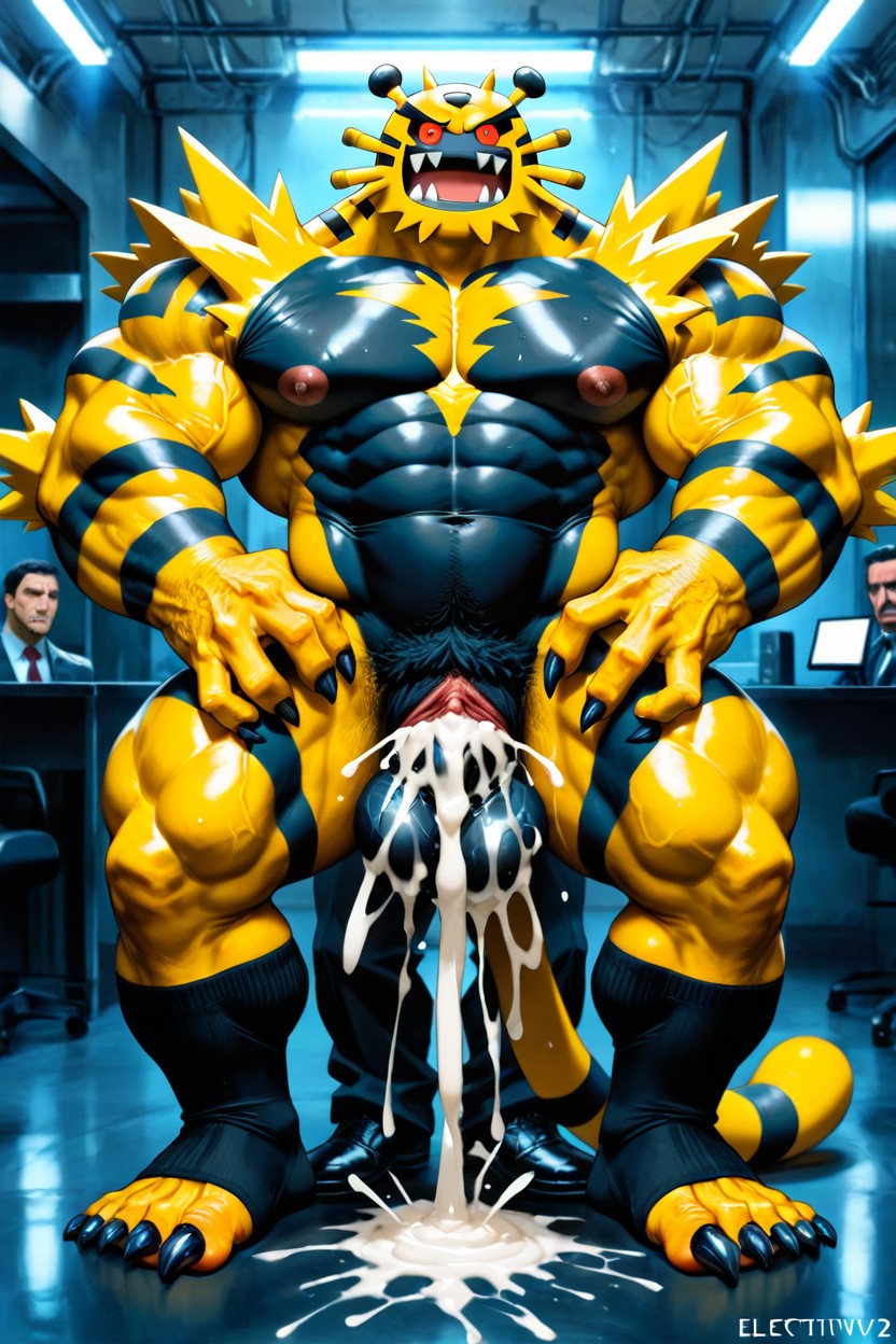 2 People, Daddy Transman With Pussy Being Fucked By Electivire, Full Body AI Gay Porn