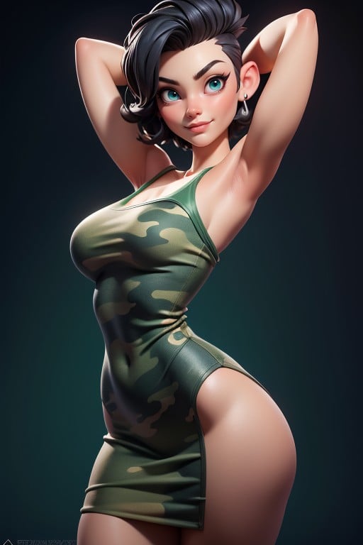 Rear View, Gi Joe Beautiful Gorgeous Face, Top Sin Tirantes Hentai IA