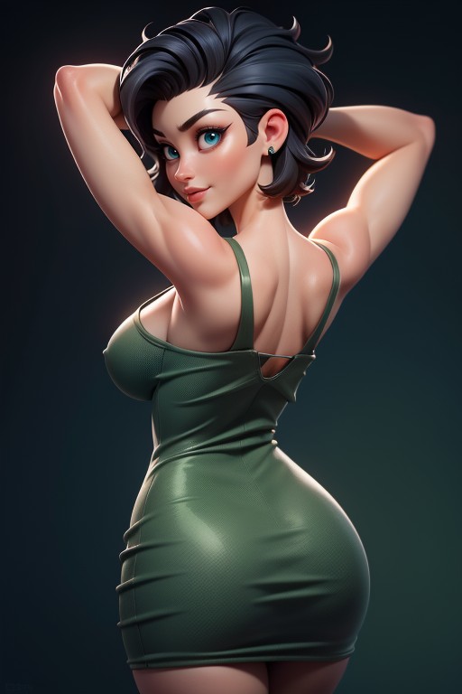 Blue Eyes, Head Bald On The Sides, Camouflage Hentai AI Porn