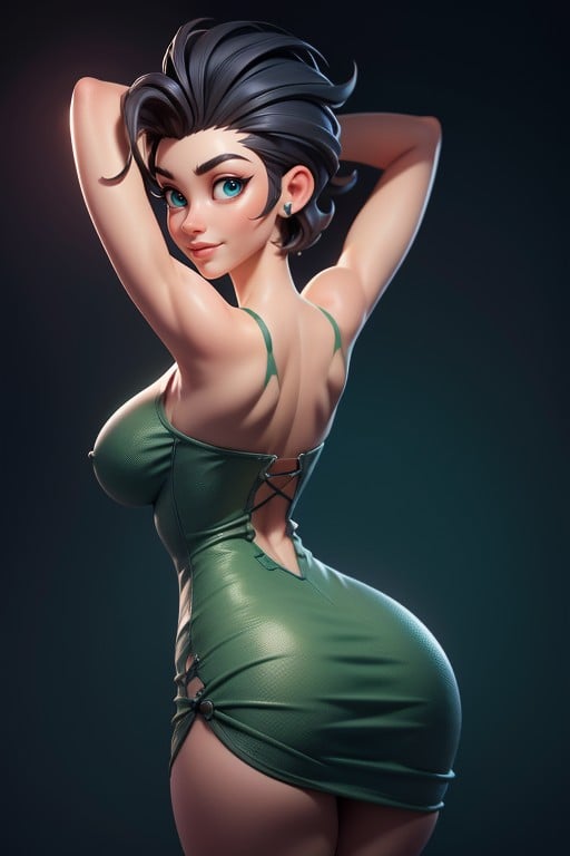 Tall Thick And Curvy Perfect Body, Head Bald On The Sides, Thick And Curvy Body Hentai AI Porn