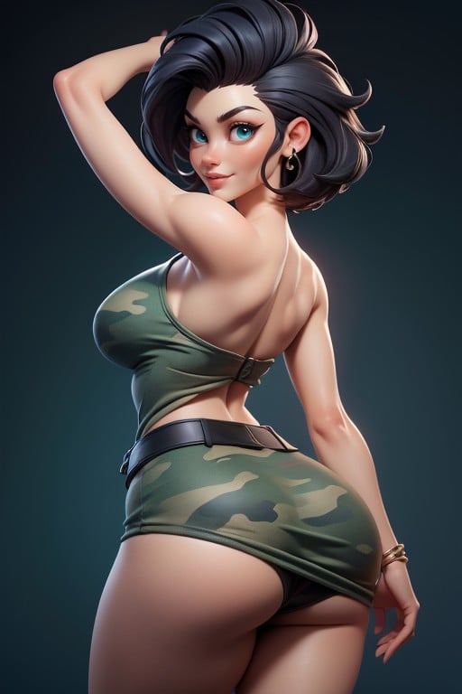 25+, Rear View, Gi Joe Beautiful Gorgeous Face Hentai AI Porn