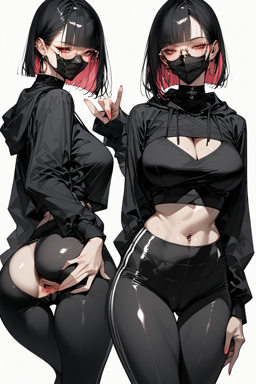 Cameltoe, Black Face Mask, Looking At Viewer Hentai AI Porn