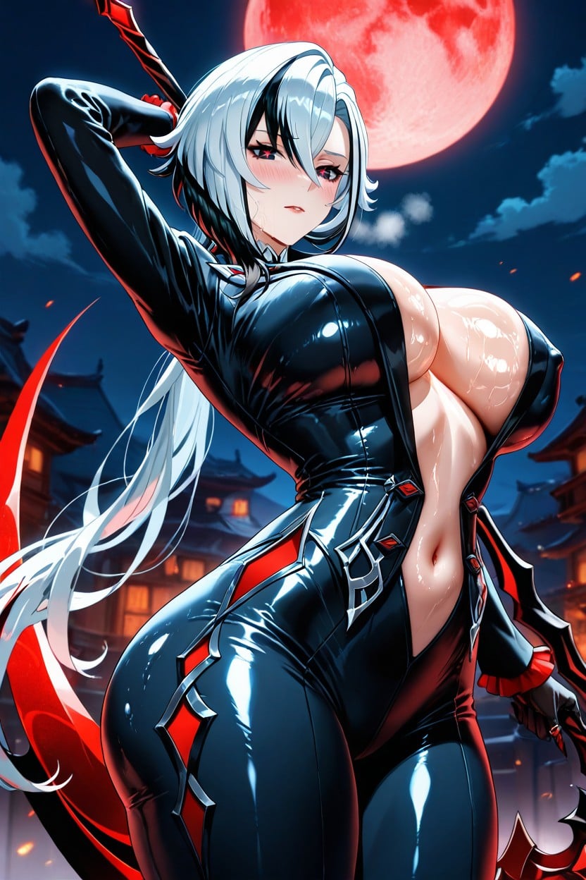 Night, Heavy Breathing, Perfect Skin Hentai AI Porn