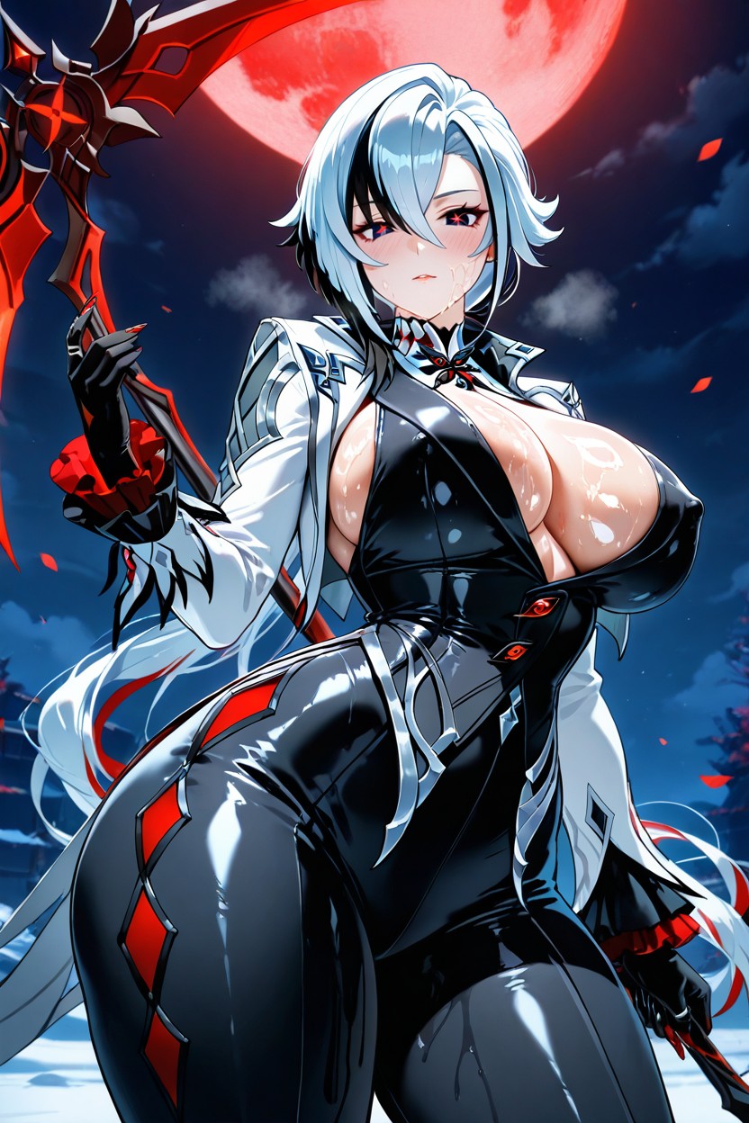 Looking At Viewer, Wide Hips, Wearing Tight Hentai AI Porn