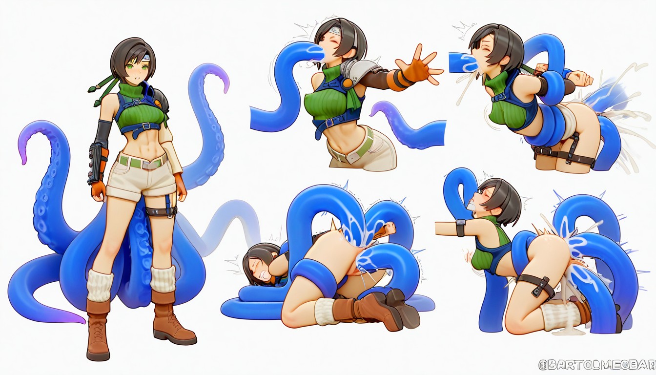 Yuffie Kisaragi From Final Fantasy Vii, Delgada, Restrained Hentai IA