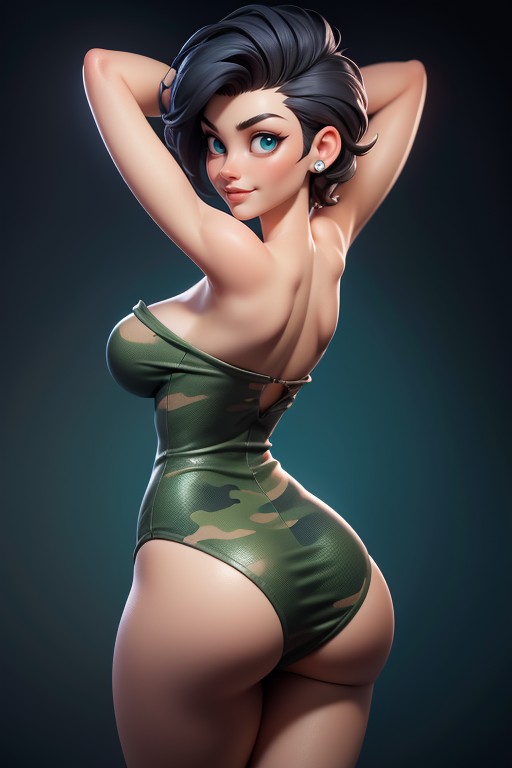 Mohawk Hairstyle Shaved Bald On The Sides, Very Short Hair, Head Bald On The Sides Hentai AI Porn
