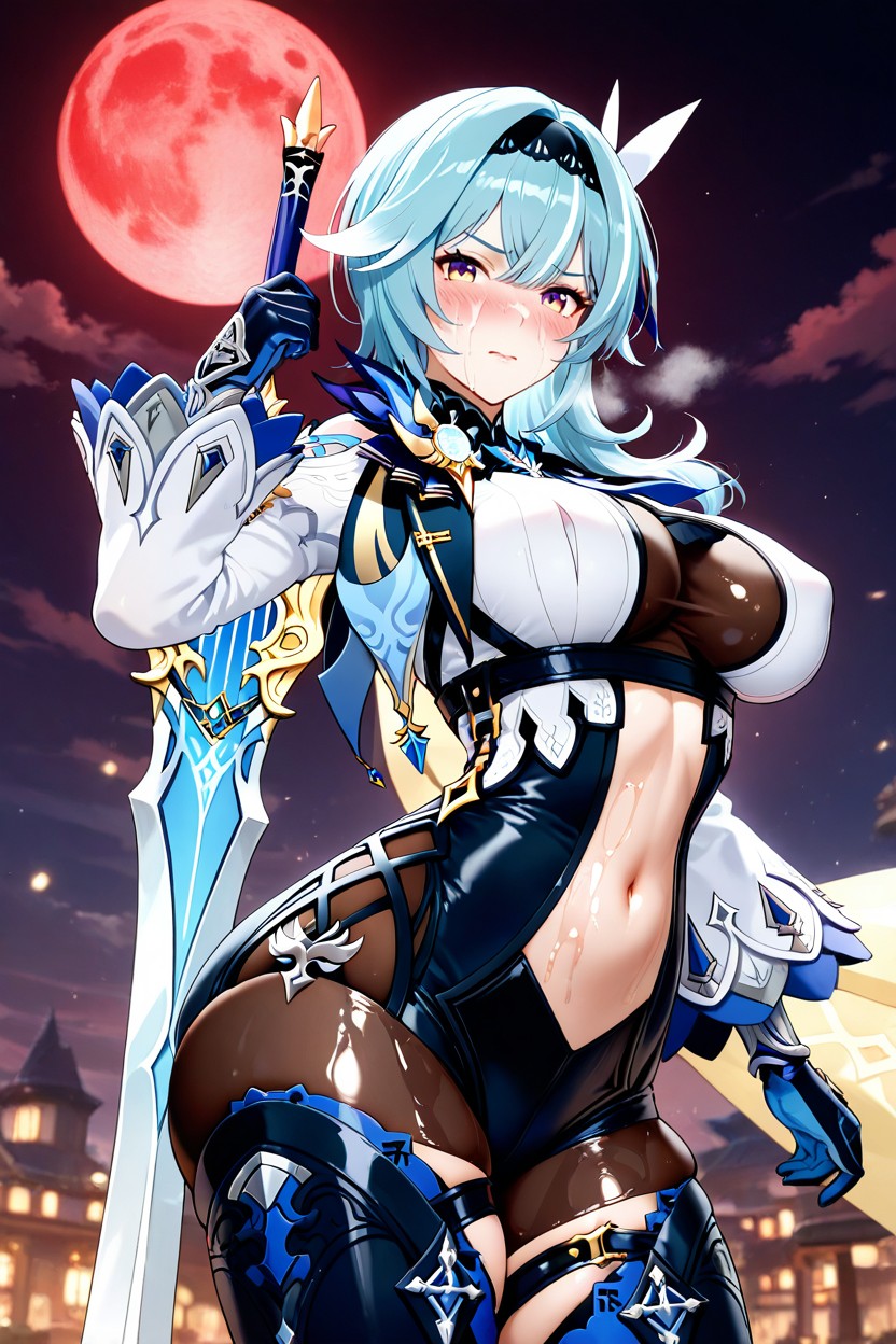 Arched Back, Large Breast, Red Moon View Hentai IA
