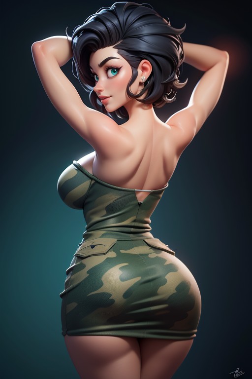 Tall Curvy And Thick With Perfect Proportions, Tall Thick And Curvy Perfect Body, Skirt Lifted Slightly Showing Ass Cheeks Hentai AI Porn
