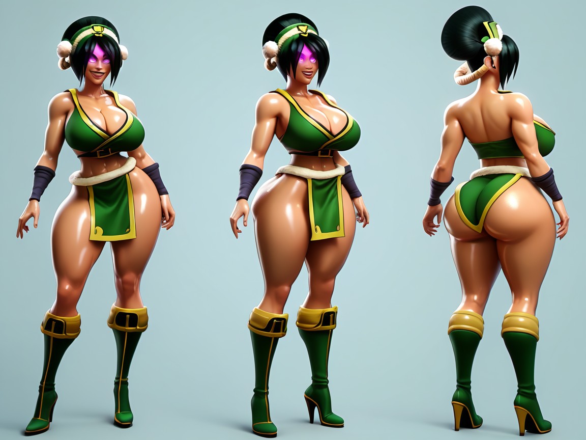 Green Skirt, Cleavage, Slutty Costume Hentai AI Porn