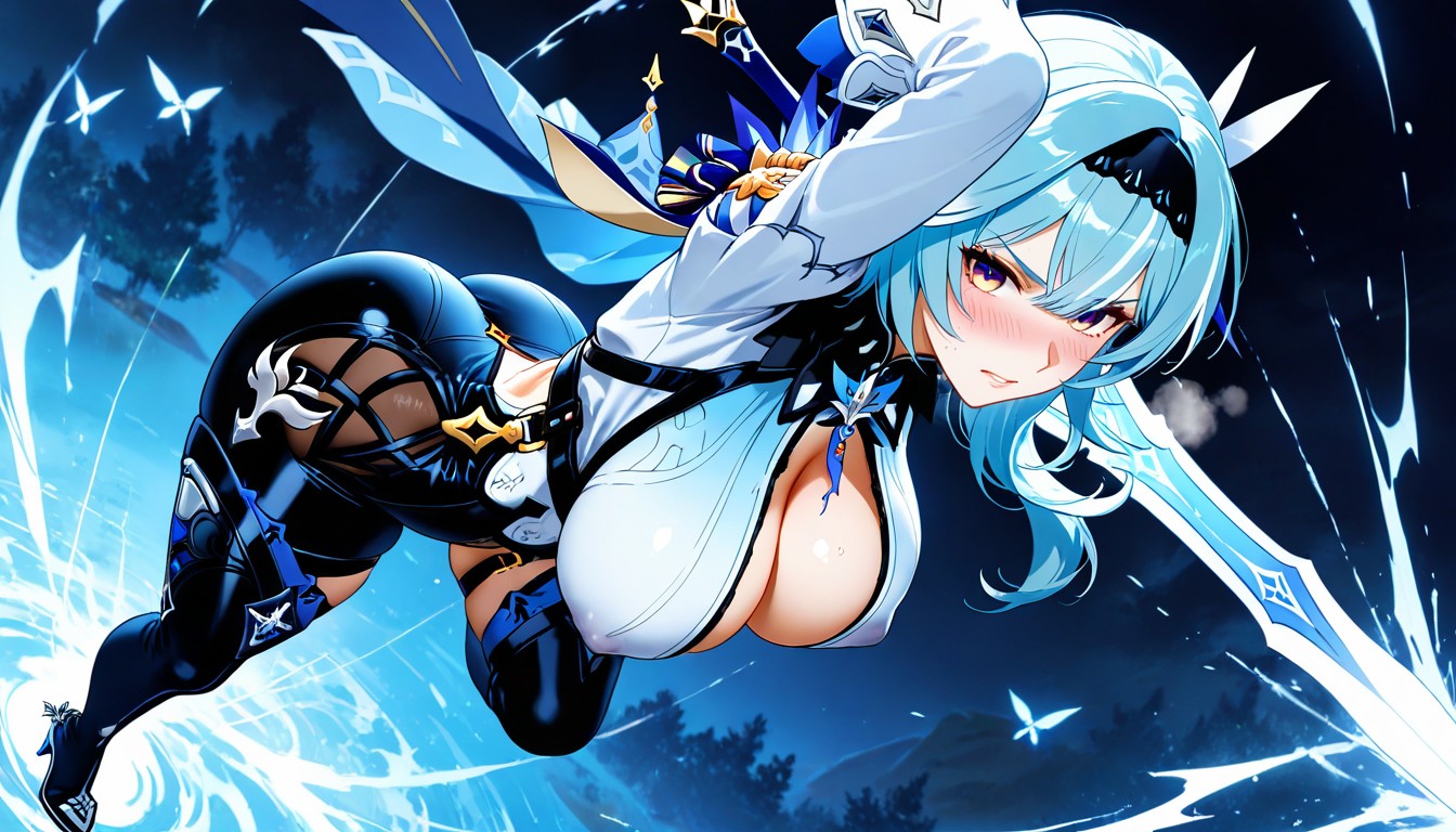 Sleeves, Pale Skin, Full Body View Hentai AI Porn