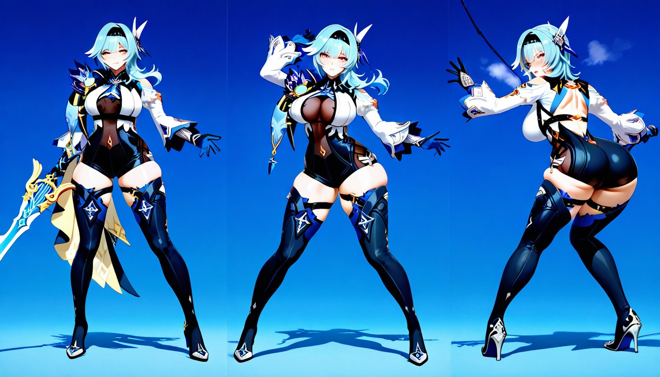 Detailed Eyes, Curvy Body, Swings A Sword Hentai AI Porn