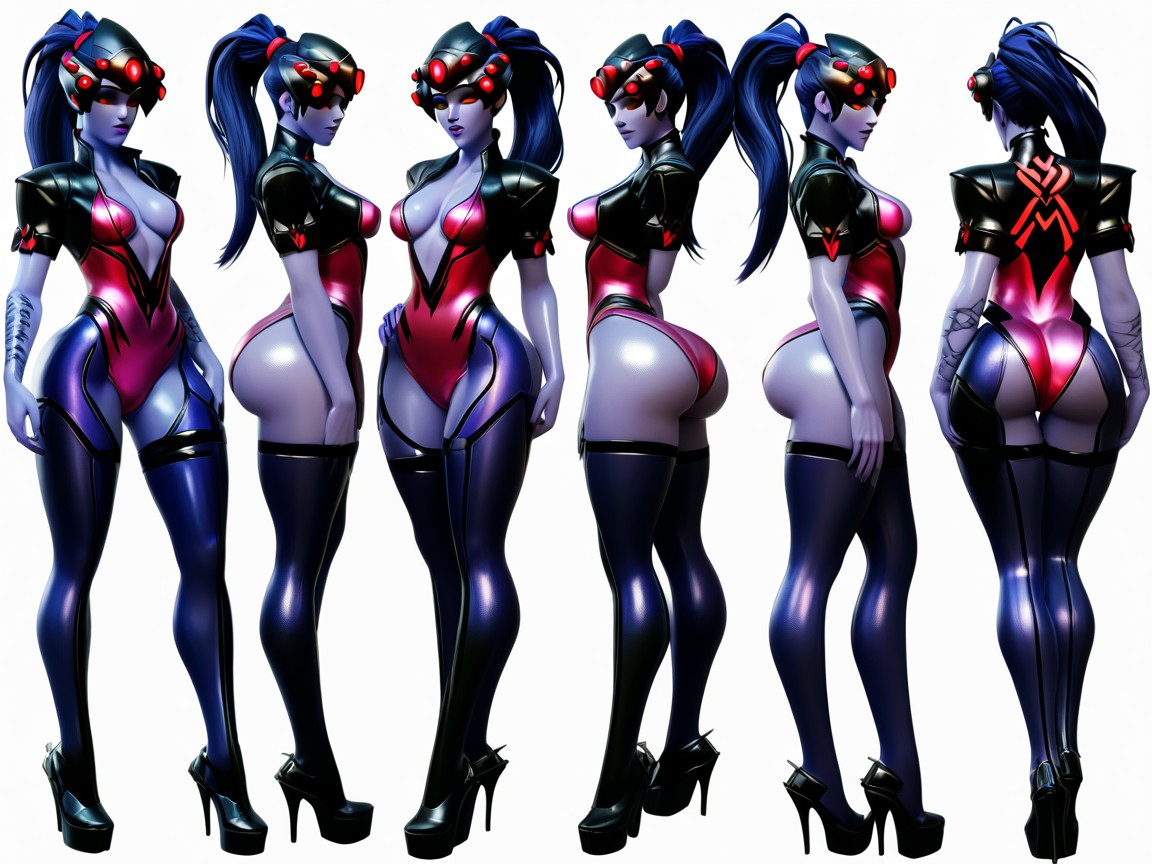 Smiling, Not An Once Of Fat On Her, Widowmaker From Overwatch Hentai AI Porn