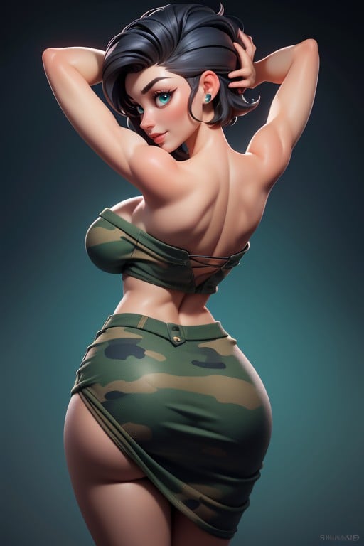 Tall Thick And Curvy Perfect Body, Correct Body Proportions, Mini Skirt Hentai AI Porn