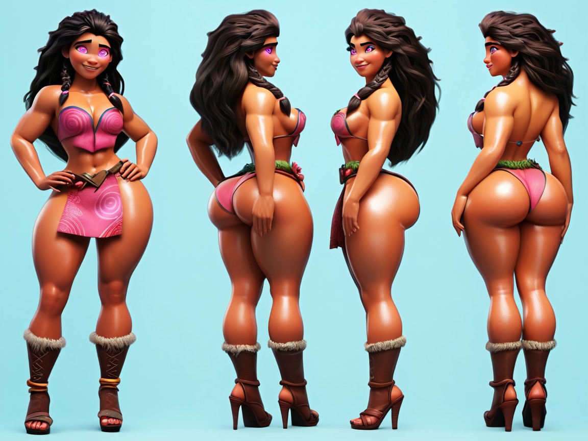 Perfect Legs, Pink Spiral-eyes, Sculpted Abs Hentai AI Porn