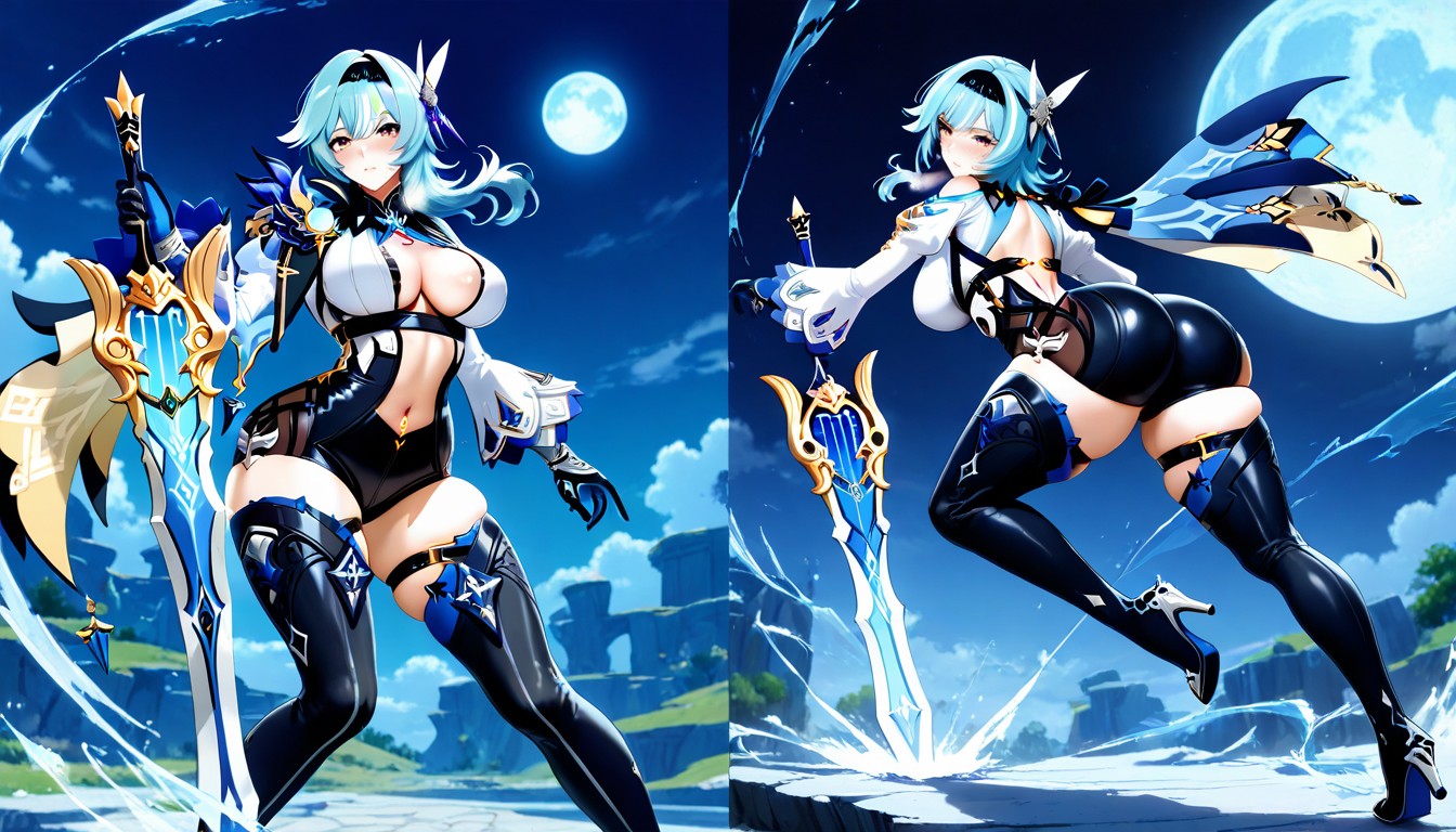 Blushing Cheeks, Sleeves, Swings A Sword Hentai AI Porn