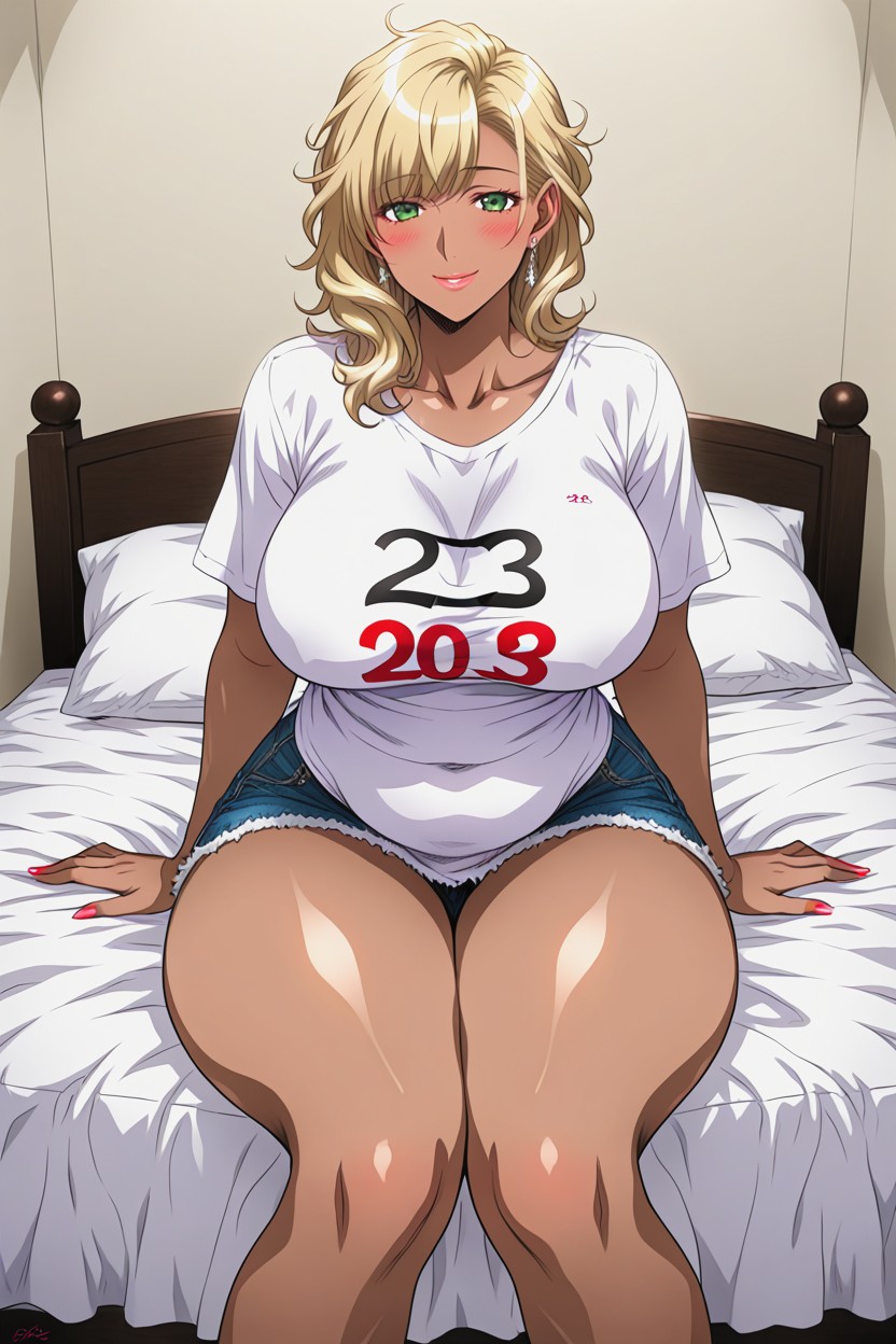 Messy Hair With Bangs, Smiling, Thick Milf Hentai AI Porn