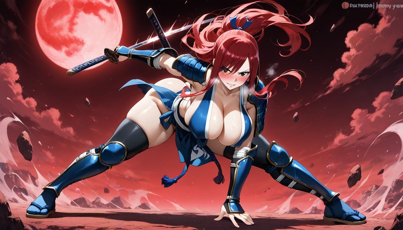 Full Body View, Blushing Cheeks, Curvy Body Hentai AI Porn