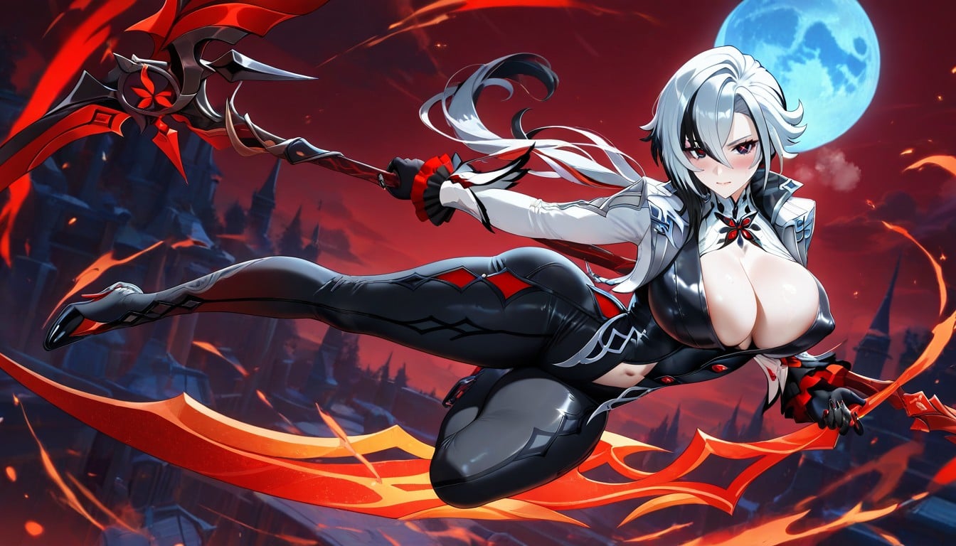 Stunning Woman, Dynamic Landscape Trees, Pale Skin Hentai AI Porn
