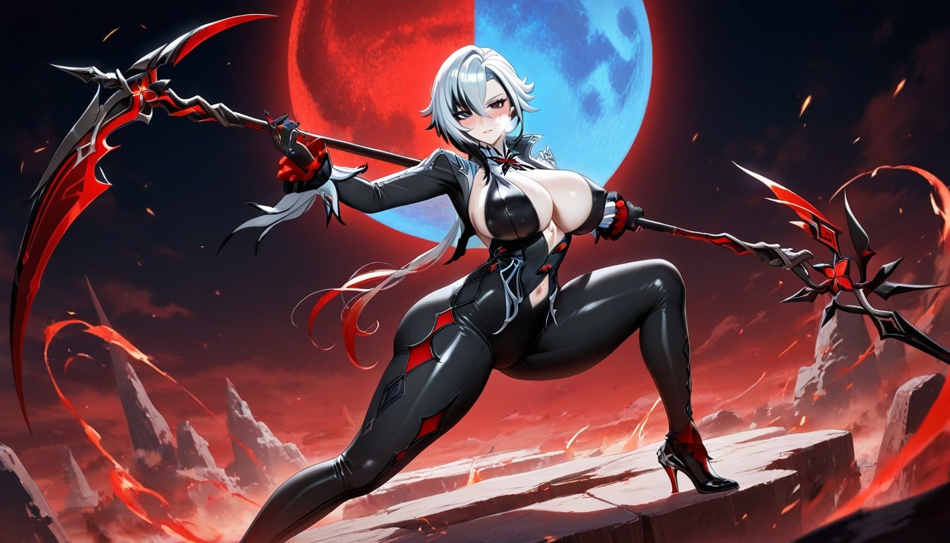 Toned Stomach, Saggy Breasts, Extremely Wide Hips Hentai AI Porn