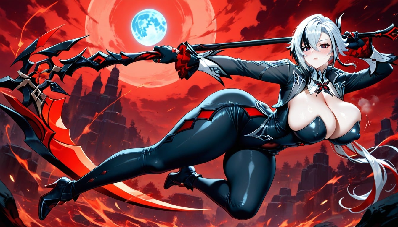 25+, Swinging A Scythe, Piel Azul Hentai IA