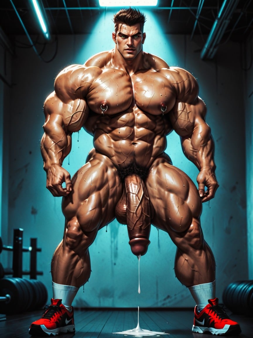 Wet Body, Octane Render, Stretching His Body AI Gay Porn