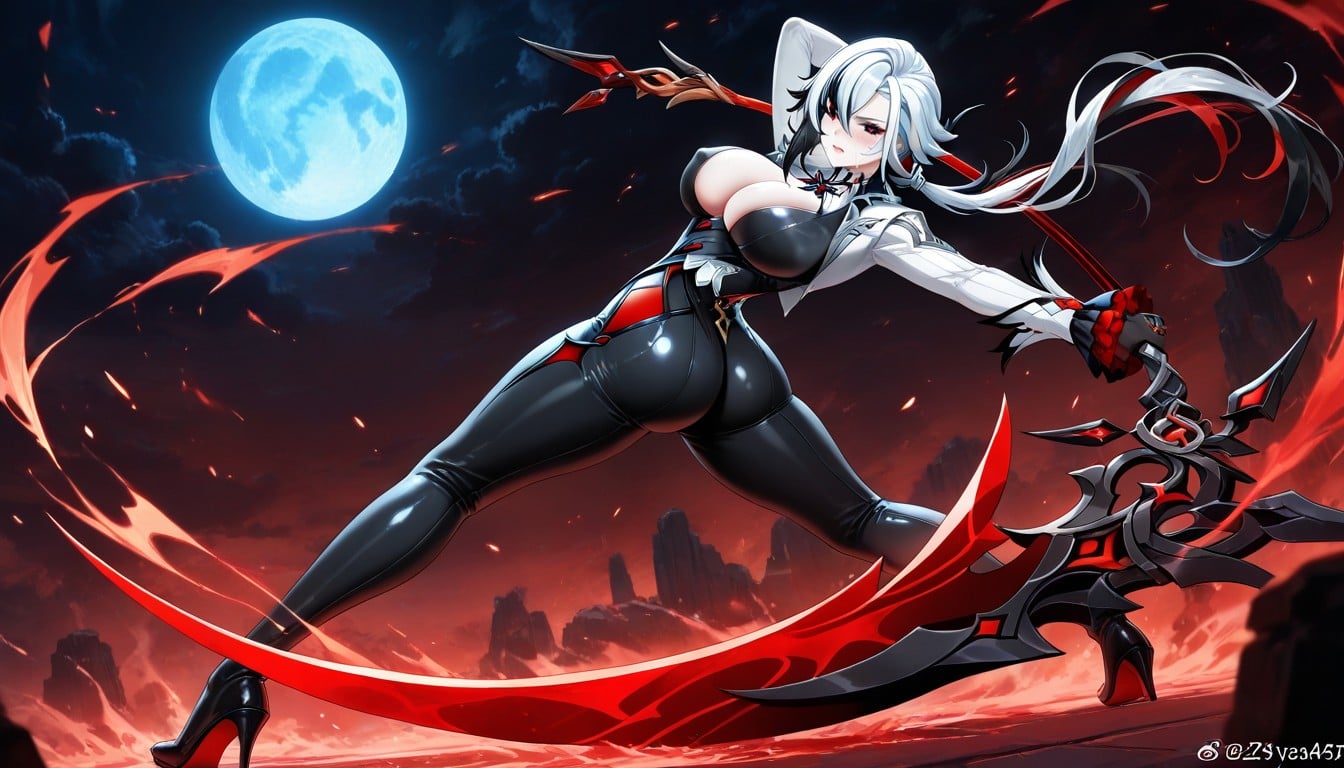 Exposed Breast, Arlecchino From Genshin Impact, Large Round Ass Hentai IA