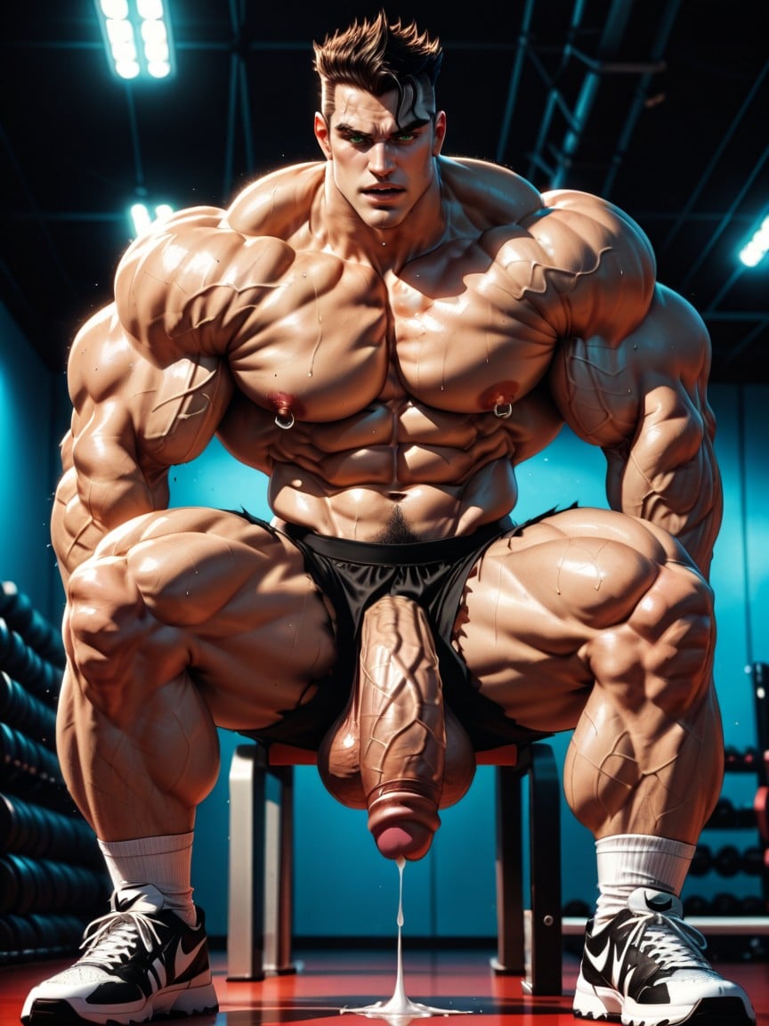 Slicked Wet Hair, Gigantic Balls, Orgasm AI Gay Porn