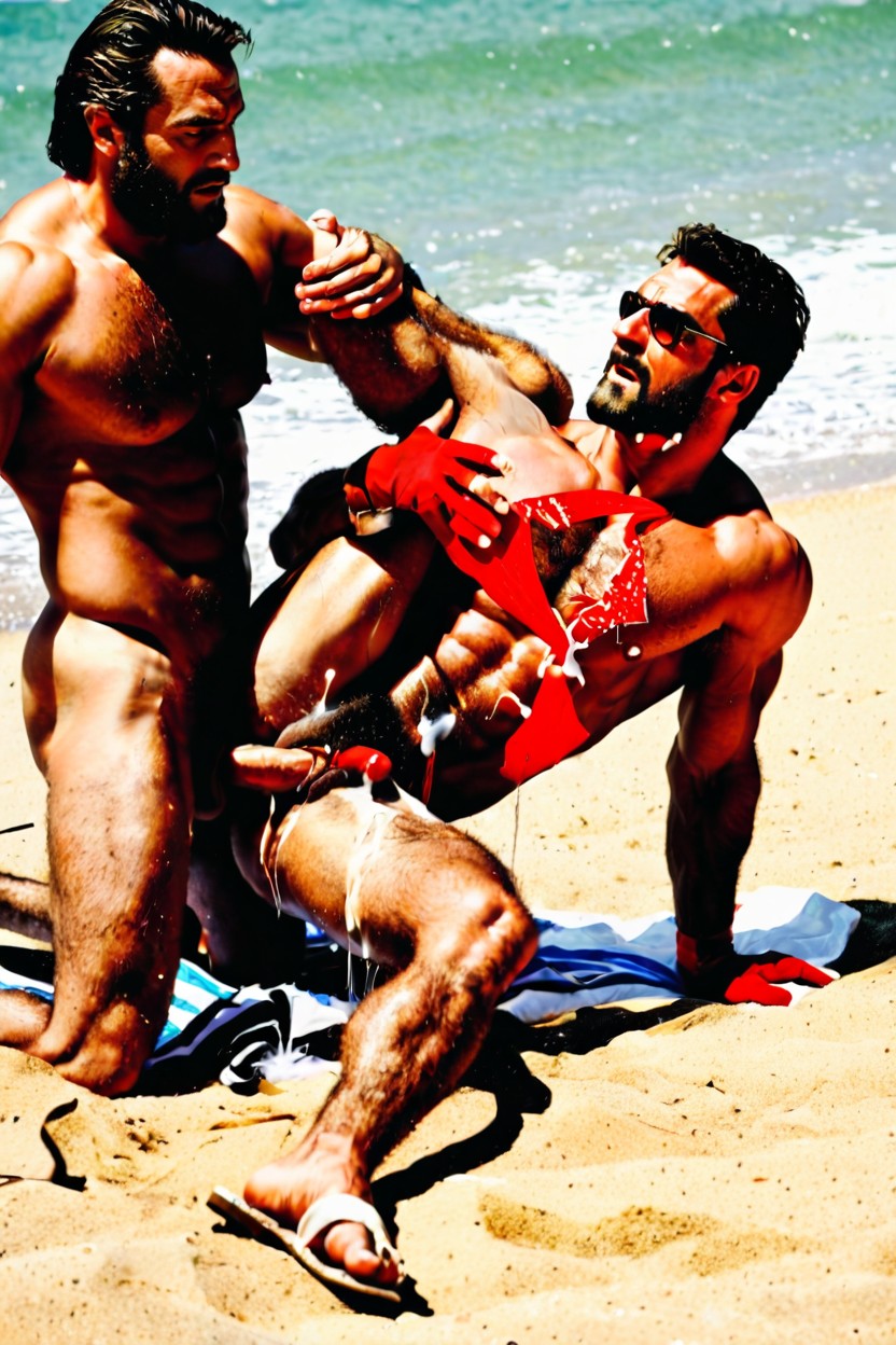 Aggressive Gay Sex, Manly, Very Hairy Body AI Gay Porn