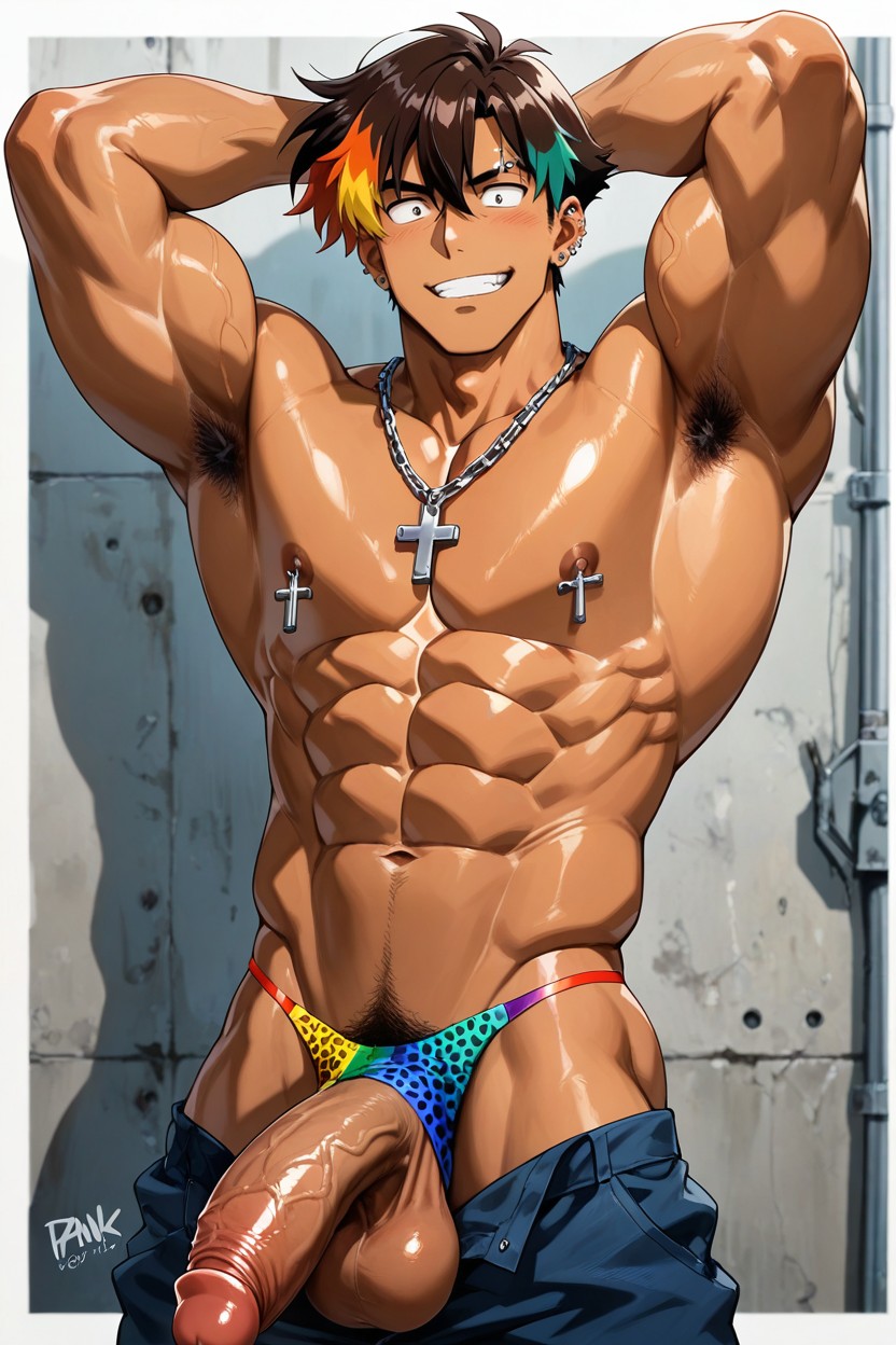 Male Muscular, Abs, Armpit Hair AI Gay Porn