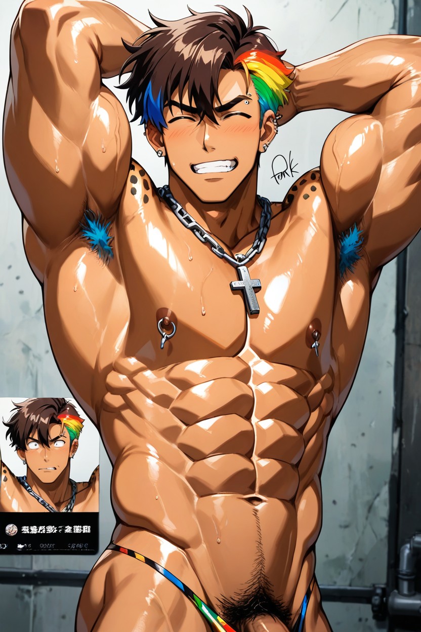 Big Balls, Solo, Muscular ゲイAIポルノ