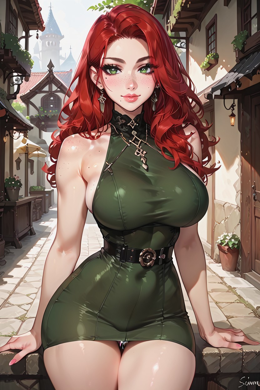 Upskirt, Very Pretty Face, Bare Shoulders Hentai IA