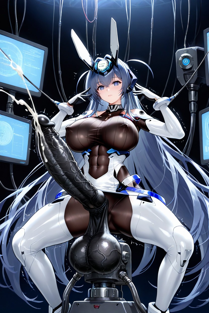 Robotic Penis, Large Knoted Futanari, Machine Bondage Hentai AI Porn