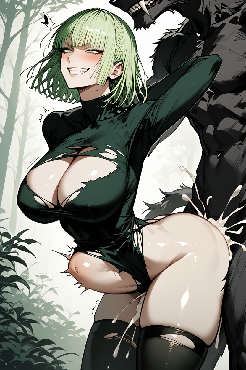 Green Eyes, Smirk, Creampie Hentai AI Porn